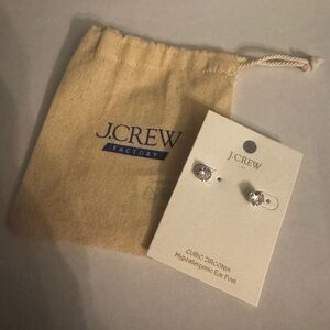 J. Crew Factory Silver Cubic Zirconia Earrings